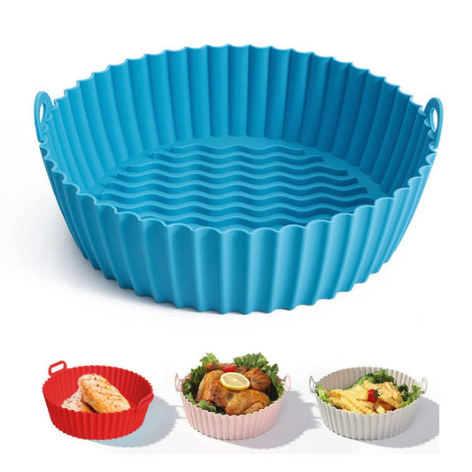 Air Fryer Silicone Reusable Baking Tray – Non-Stick, BPA-Free, Dishwasher Safe Liners for Oil-Free Cooking (Pack of 4)