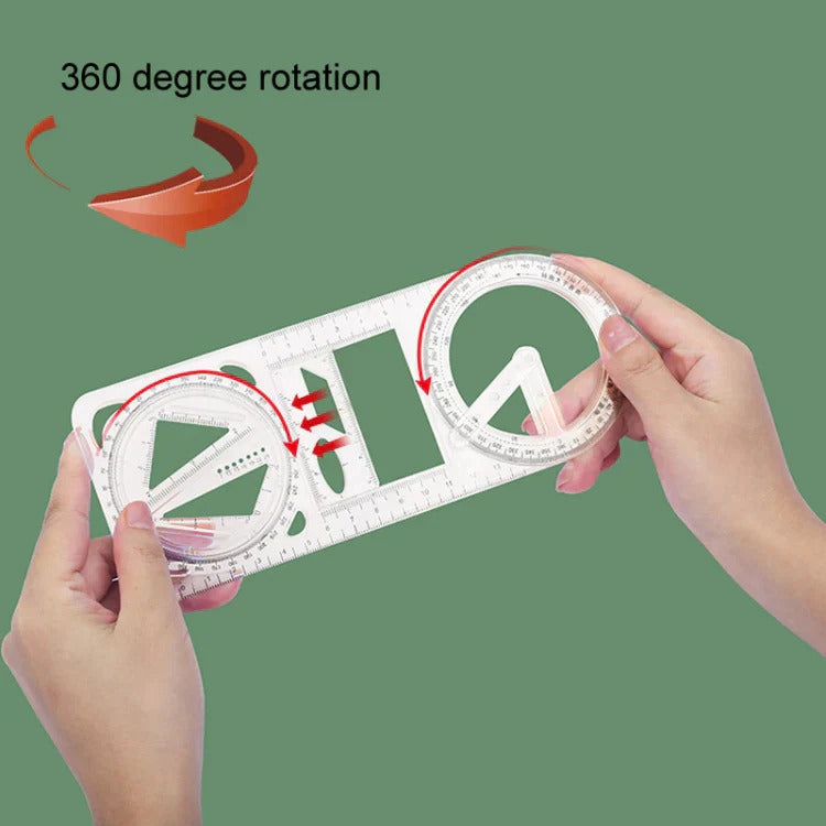 Multifunctional Geometry Ruler - Ideal for Math & Craftwork (Pack of 4)