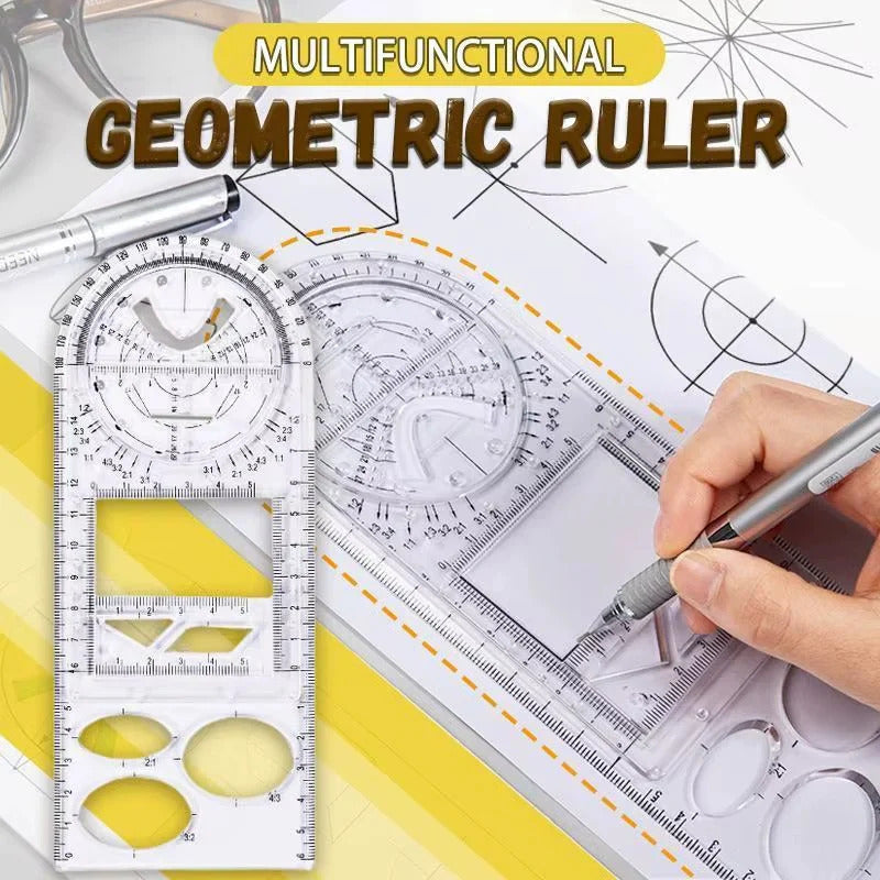 Multifunctional Geometry Ruler - Ideal for Math & Craftwork (Pack of 4)