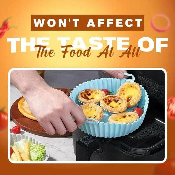 Air Fryer Silicone Reusable Baking Tray – Non-Stick, BPA-Free, Dishwasher Safe Liners for Oil-Free Cooking (Pack of 4)