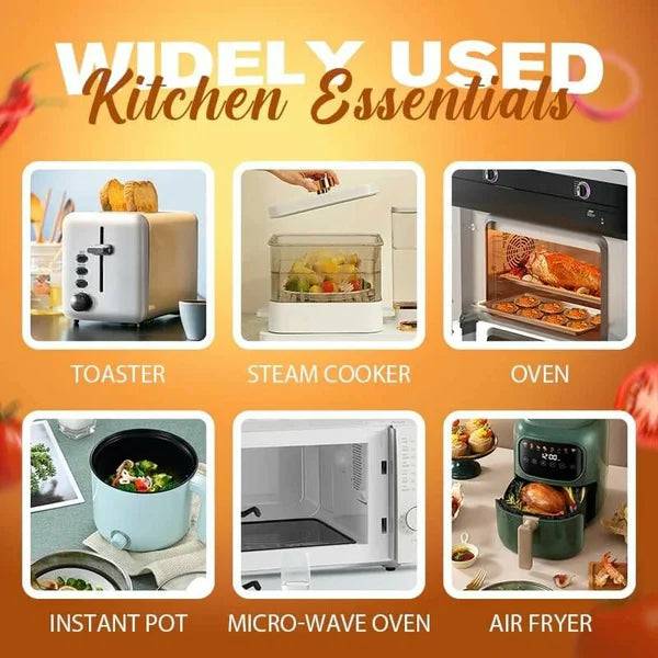 Air Fryer Silicone Reusable Baking Tray – Non-Stick, BPA-Free, Dishwasher Safe Liners for Oil-Free Cooking (Pack of 4)