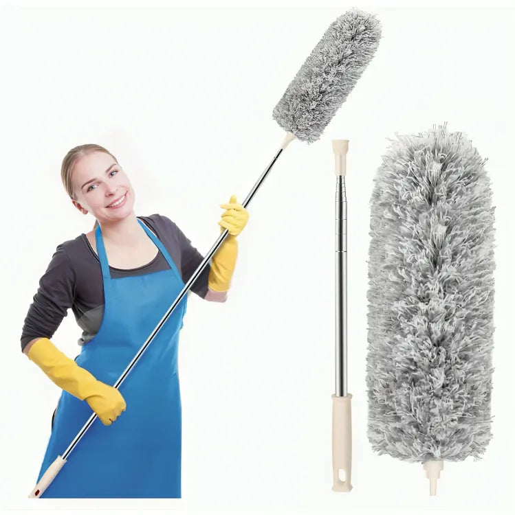 Extendable Microfiber Duster & Bendable for High Ceiling Fans, Window Blinds, Furniture